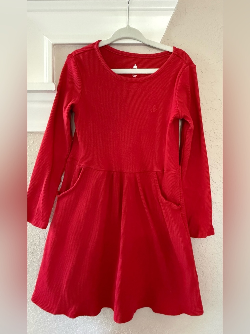 NWOT GAP Girls Red Long-Sleeve Ribbed Dress